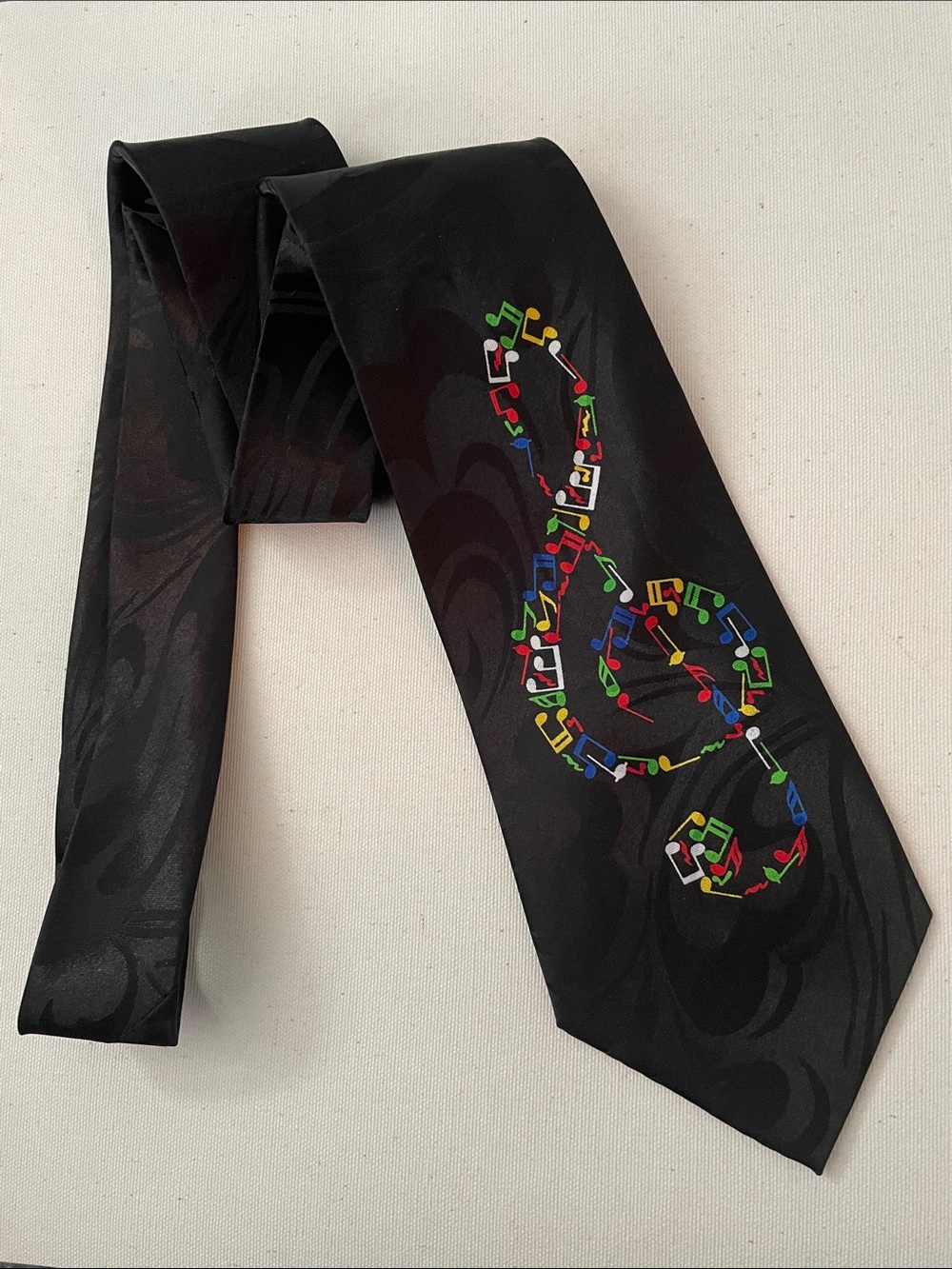 STEVEN HARRIS Hand-Made Vibrant Colorful Musical Note Whimsical Eye-Catching Tie